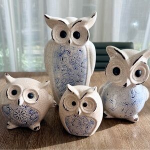 IMAX Worldwide 4 Ceramic Owls